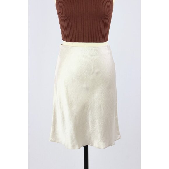 Aritzia BABATON Denude Ivory Satin Mini Slip Skirt, Size 8 - Picture 2 of 15